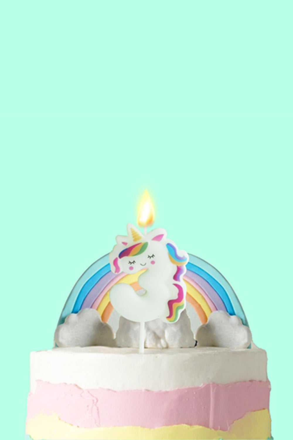 Beyaz  3 Rakamı Unicorn Figür Parti Mumu