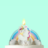 Beyaz  3 Rakamı Unicorn Figür Parti Mumu