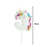 Beyaz  3 Rakamı Unicorn Figür Parti Mumu