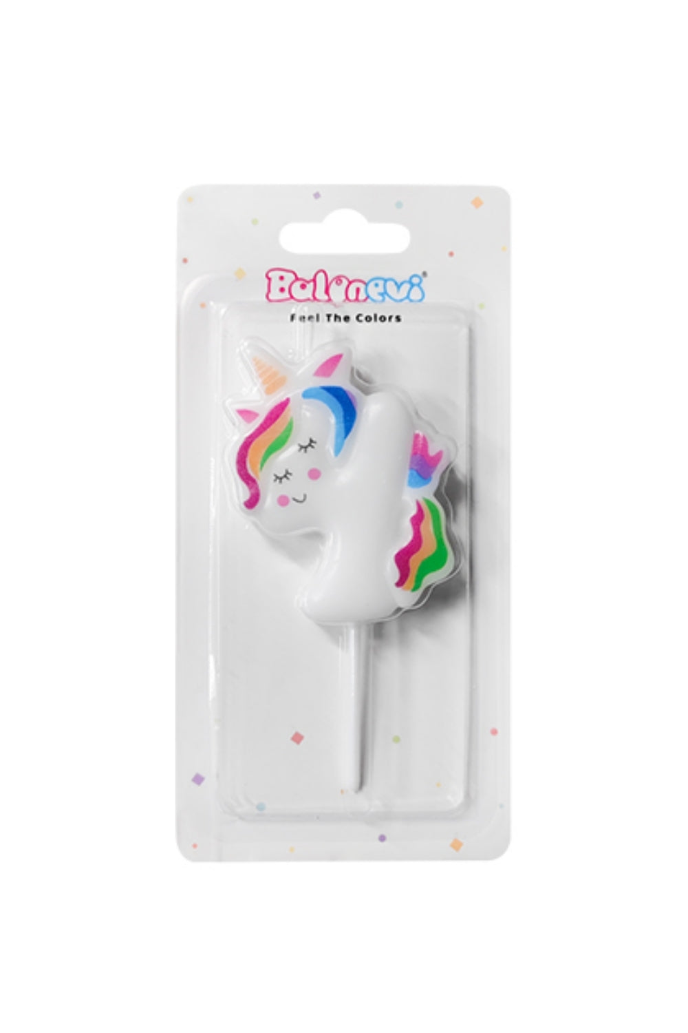 Beyaz  4 Rakamı Unicorn Figür Parti Mumu