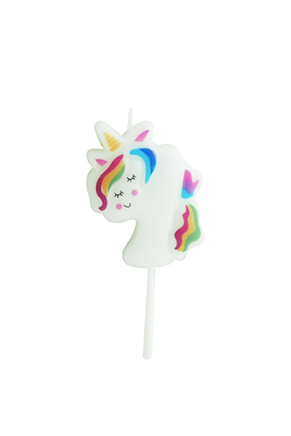 Beyaz  4 Rakamı Unicorn Figür Parti Mumu