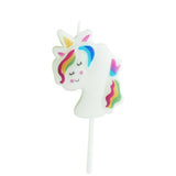 Beyaz  4 Rakamı Unicorn Figür Parti Mumu