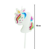 Beyaz  4 Rakamı Unicorn Figür Parti Mumu