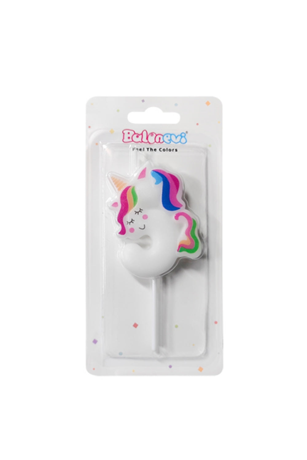 Beyaz  5 Rakamı Unicorn Figür Parti Mumu