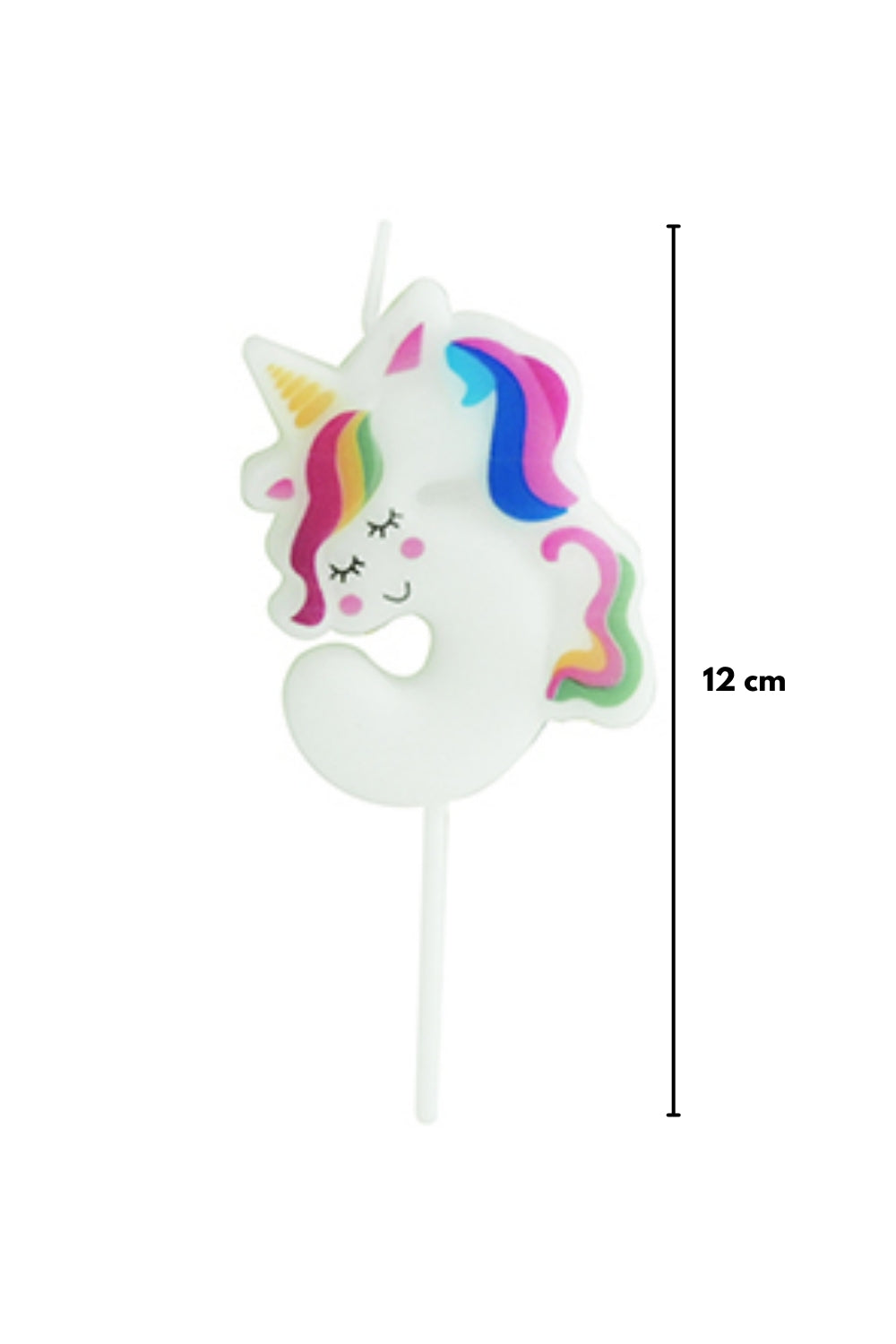 Beyaz  5 Rakamı Unicorn Figür Parti Mumu
