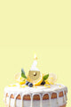 Gold and White Number 6 Party Candle