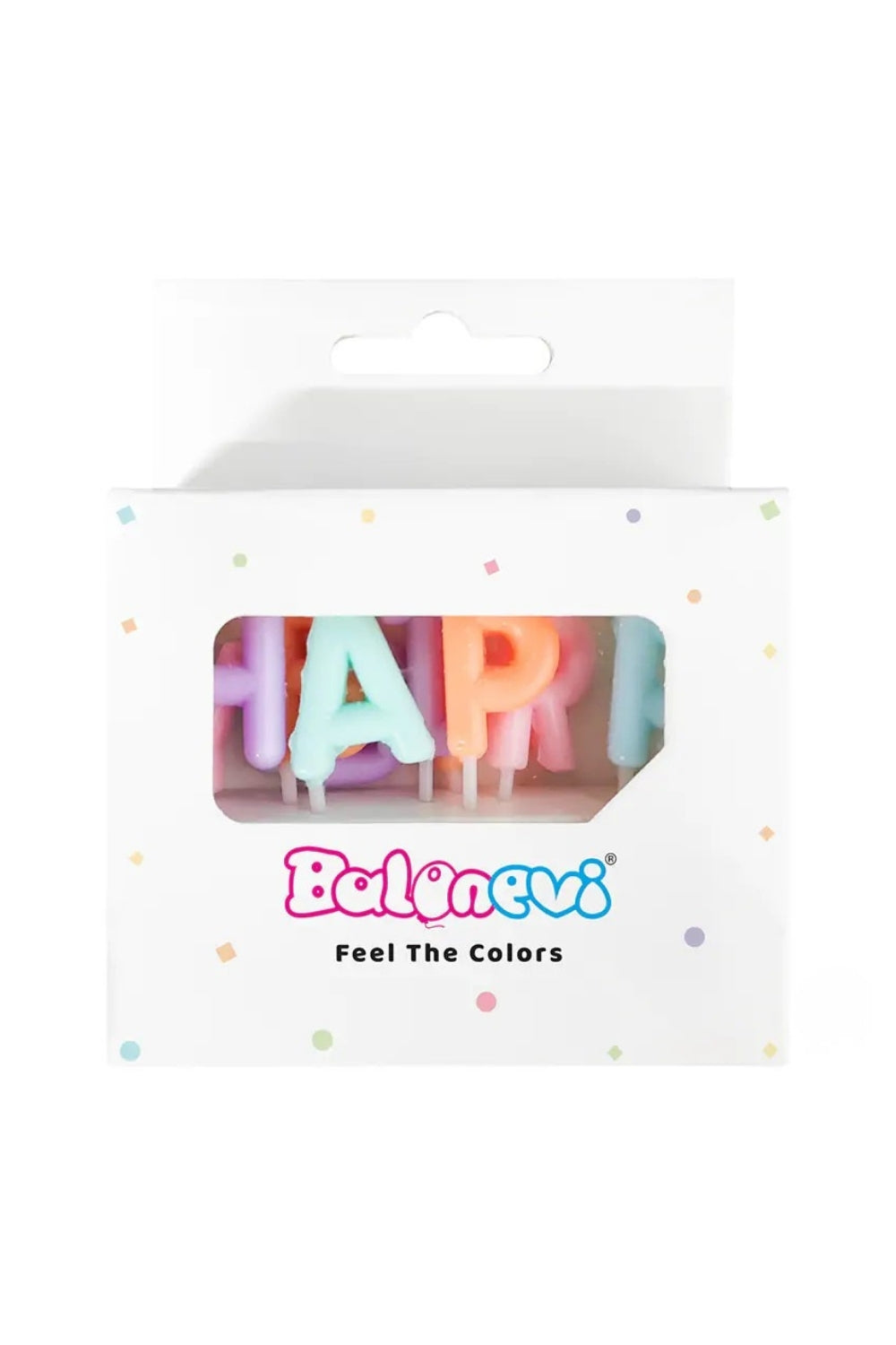 Çok Renkli  Makaron Happy Birthday Harf Mum Set