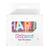 Çok Renkli  Makaron Happy Birthday Harf Mum Set