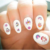 Çok Renkli  Unicorn Temalı Kız Çocuk Tırnak Sticker