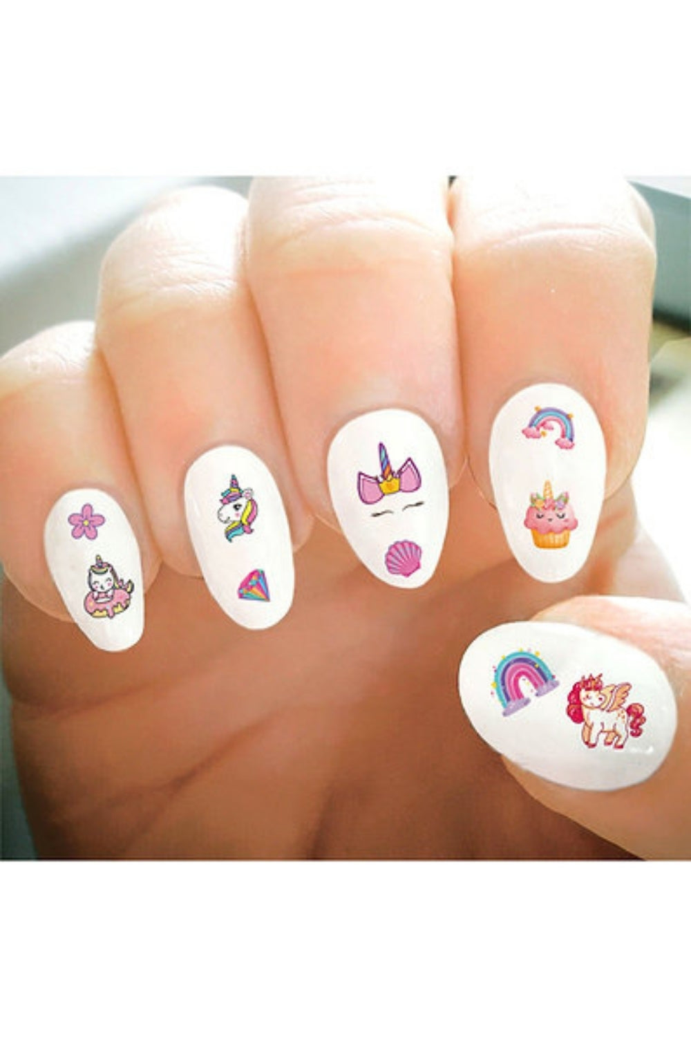 Çok Renkli  Unicorn Temalı Kız Çocuk Tırnak Sticker