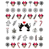 Kırmızı  Minnie Temalı Kız Çocuk Tırnak Sticker