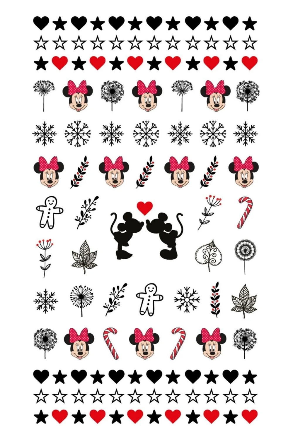 Kırmızı  Minnie Temalı Kız Çocuk Tırnak Sticker