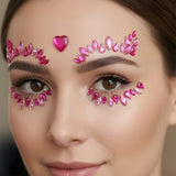 Pembe  Kalp Model Kız Çocuk Yüz Sticker