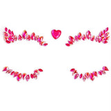 Pembe  Kalp Model Kız Çocuk Yüz Sticker