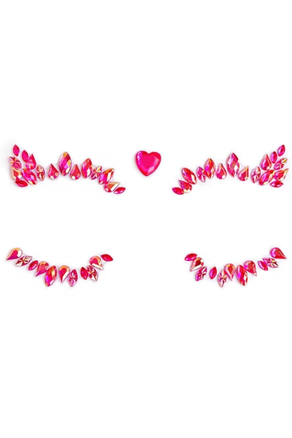 Pembe  Kalp Model Kız Çocuk Yüz Sticker