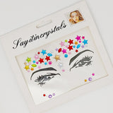 Çok Renkli  Yıldız Model Kız Çocuk Yüz Sticker