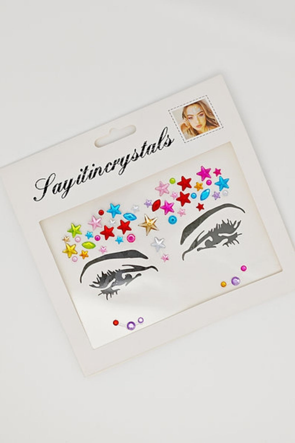 Çok Renkli  Yıldız Model Kız Çocuk Yüz Sticker