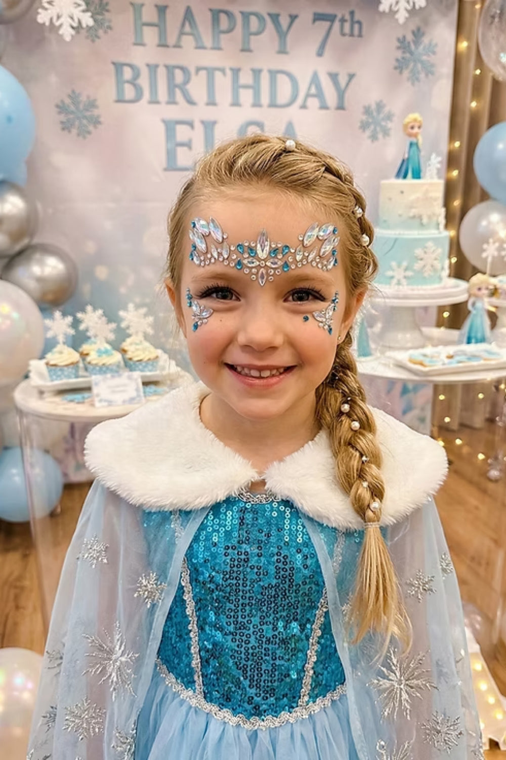 Gümüş Elmas Model Kız Çocuk Yüz Sticker