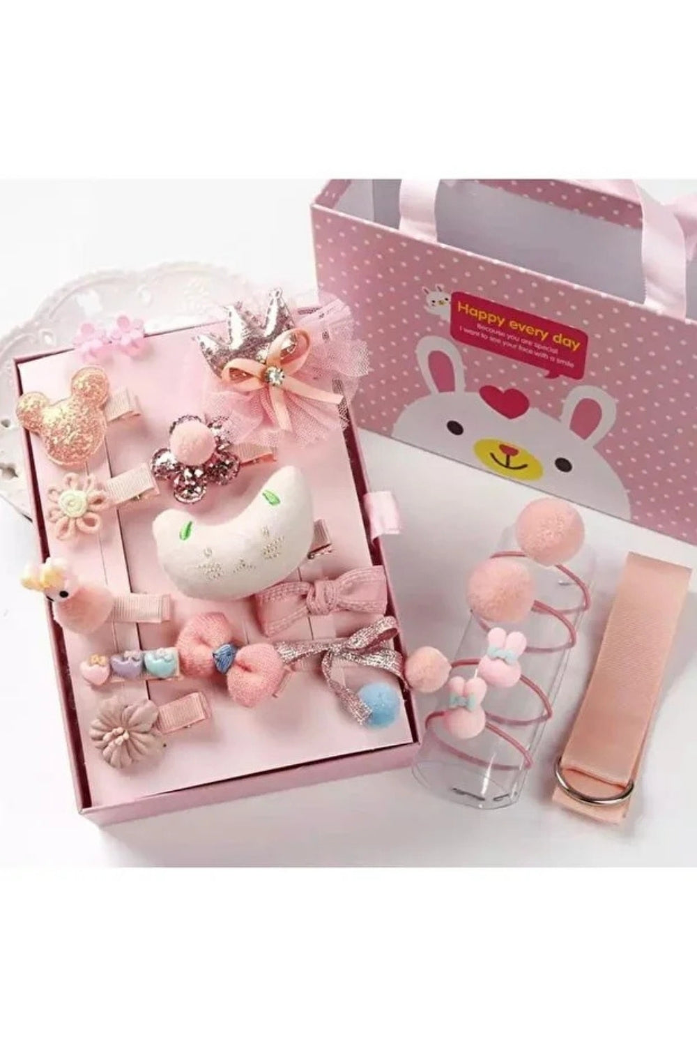 Yavruağzı  18'li Kutulu Kız Çocuk Toka Set