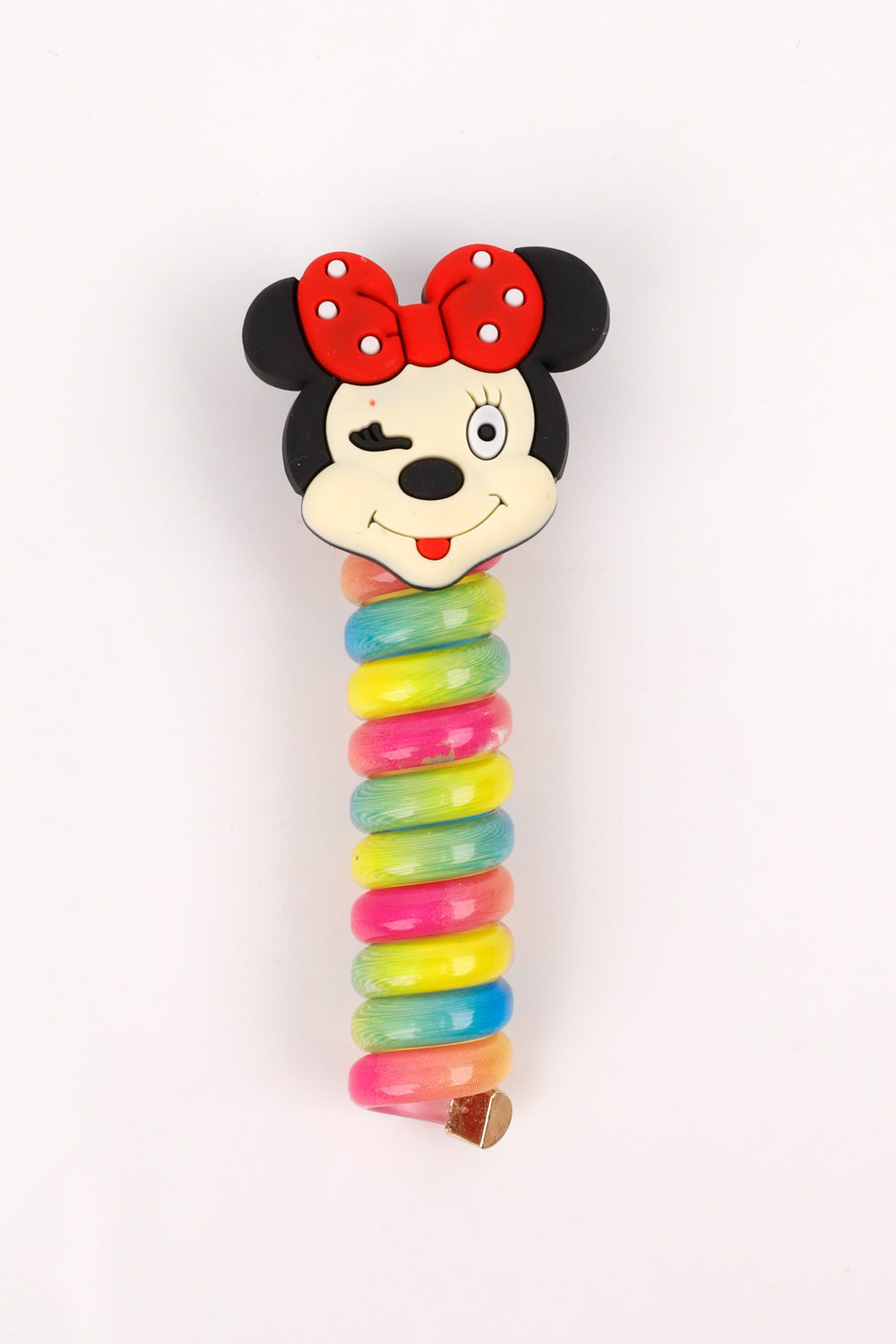 Çok Renkli  Minnie Mouse Figürlü Kız Çocuk Makarna Toka