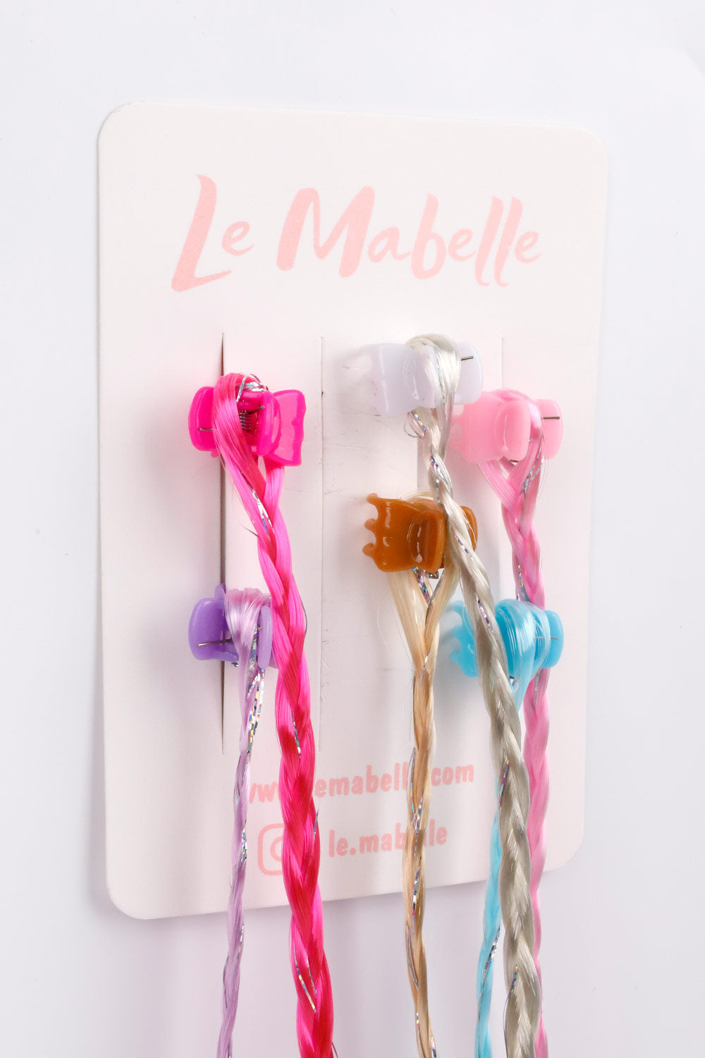 Çok Renkli 6'lı Simli Örgülü Saçlı Kız Çocuk Toka Set