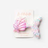 Ekru  Pullu Deniz Kızı Kız Çocuk Klips Toka