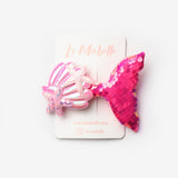 Fuşya  Pullu Deniz Kızı Kız Çocuk Klips Toka