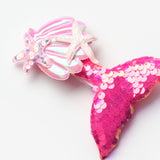 Fuşya  Pullu Deniz Kızı Kız Çocuk Klips Toka