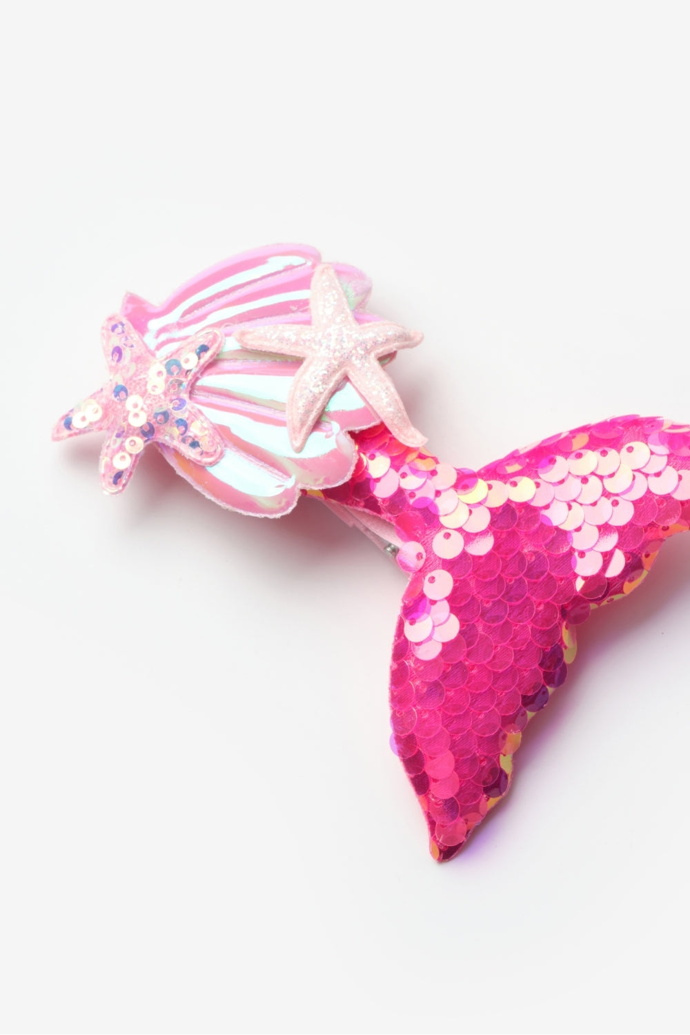 Fuşya  Pullu Deniz Kızı Kız Çocuk Klips Toka