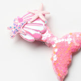 Pembe  Pullu Deniz Kızı Kız Çocuk Klips Toka