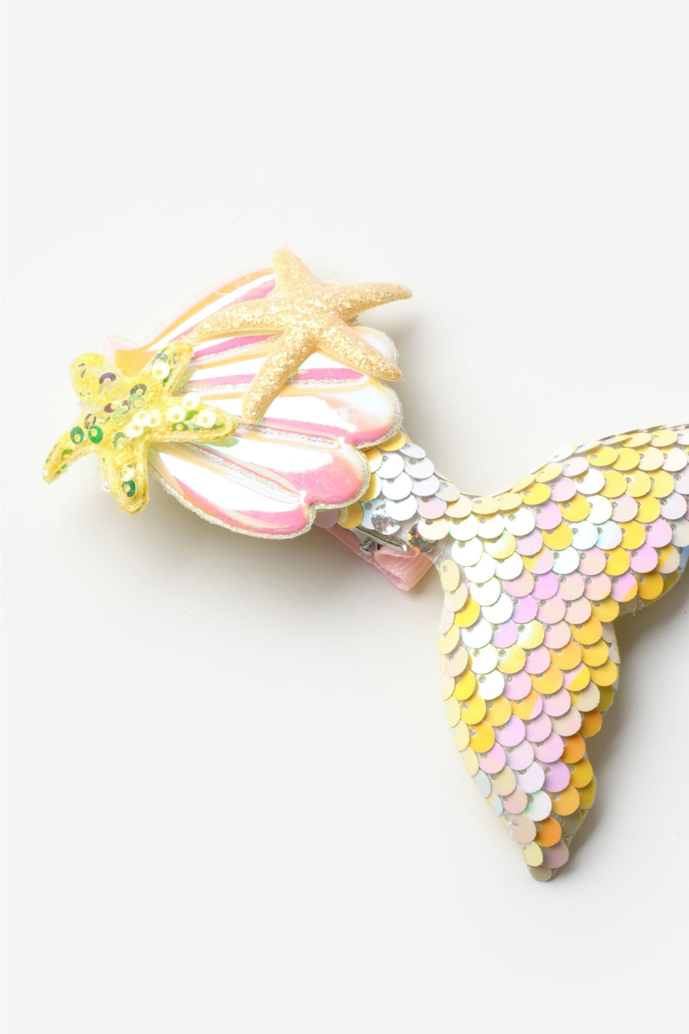 Sarı  Pullu Deniz Kızı Kız Çocuk Klips Toka