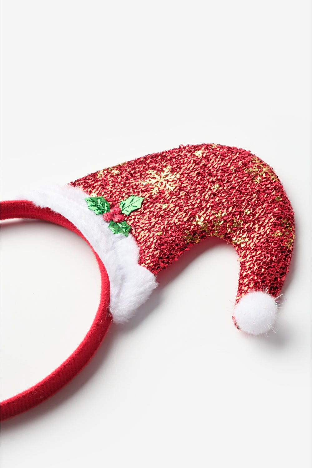 Kırmızı  Noel Baba Şapkalı Kız Çocuk Taç