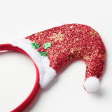 Kırmızı  Noel Baba Şapkalı Kız Çocuk Taç