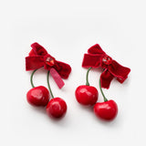 Kırmızı  Kiraz Figürlü 2'li Kız Çocuk Toka