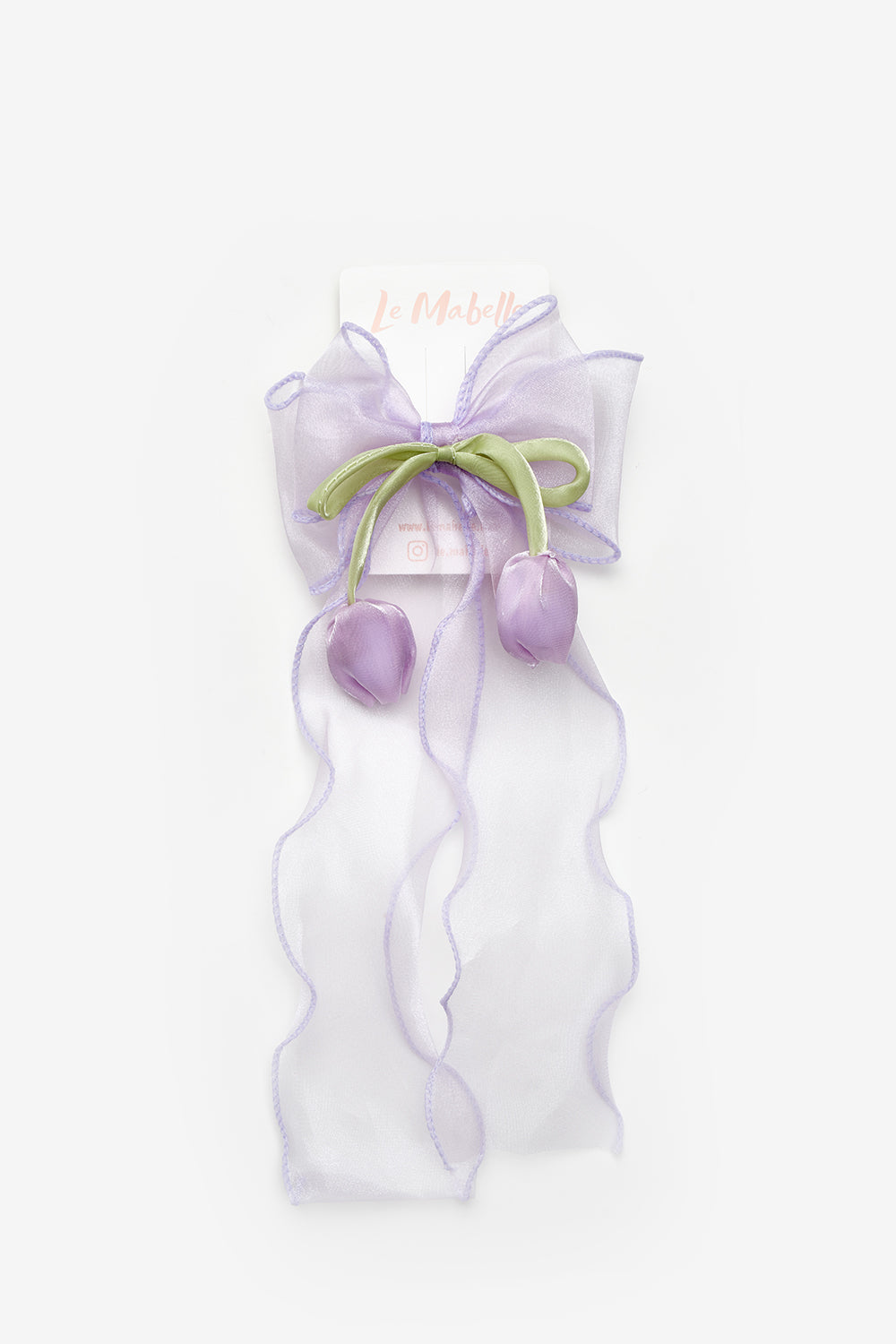 Lila  Lale Figürlü Sallantılı Kız Çocuk Toka