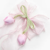 Pembe  Lale Figürlü Sallantılı Kız Çocuk Toka