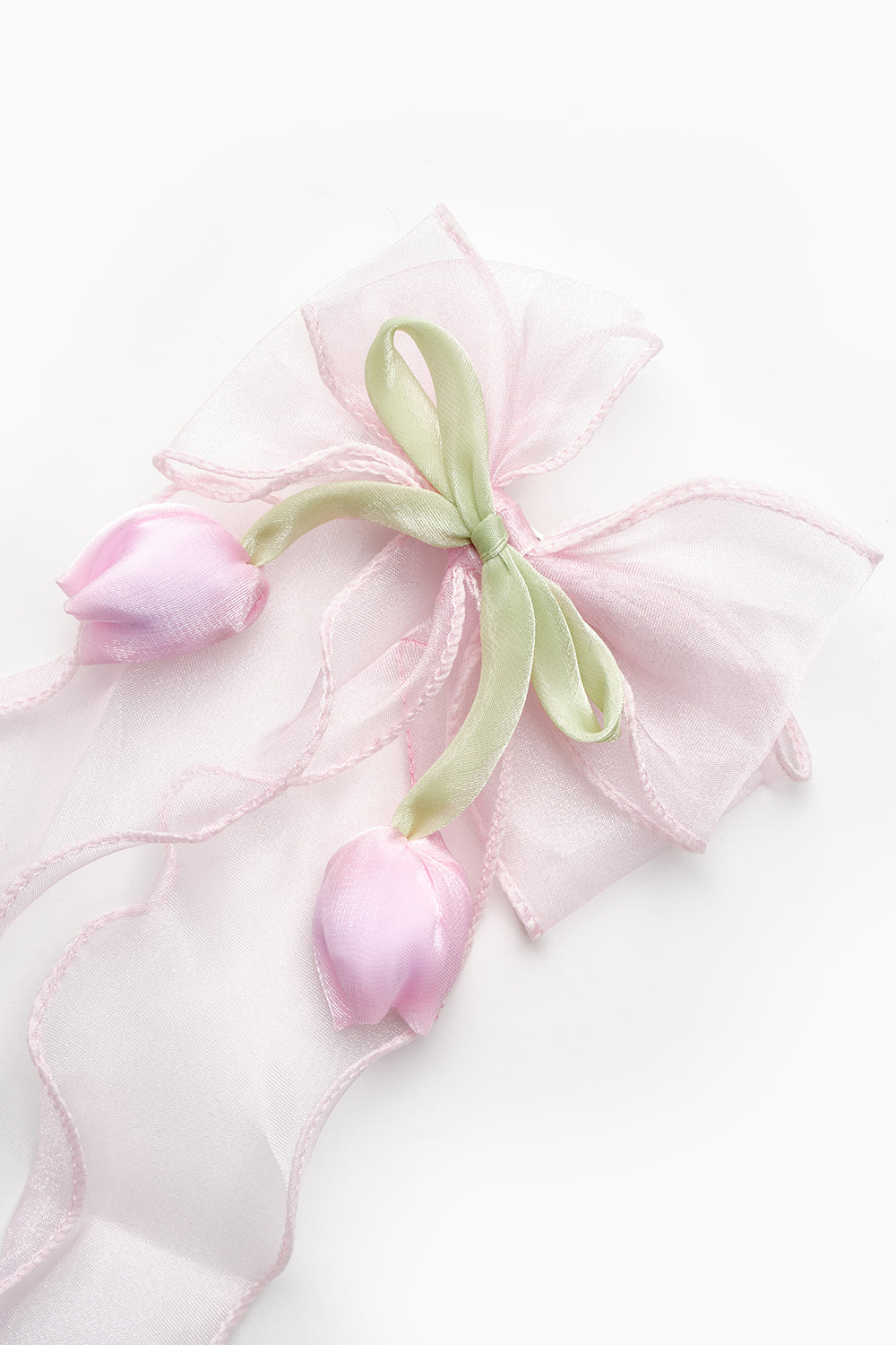 Pembe  Lale Figürlü Sallantılı Kız Çocuk Toka