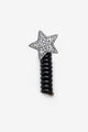Black Glittery Star Figured Girls' Pasta Buckle