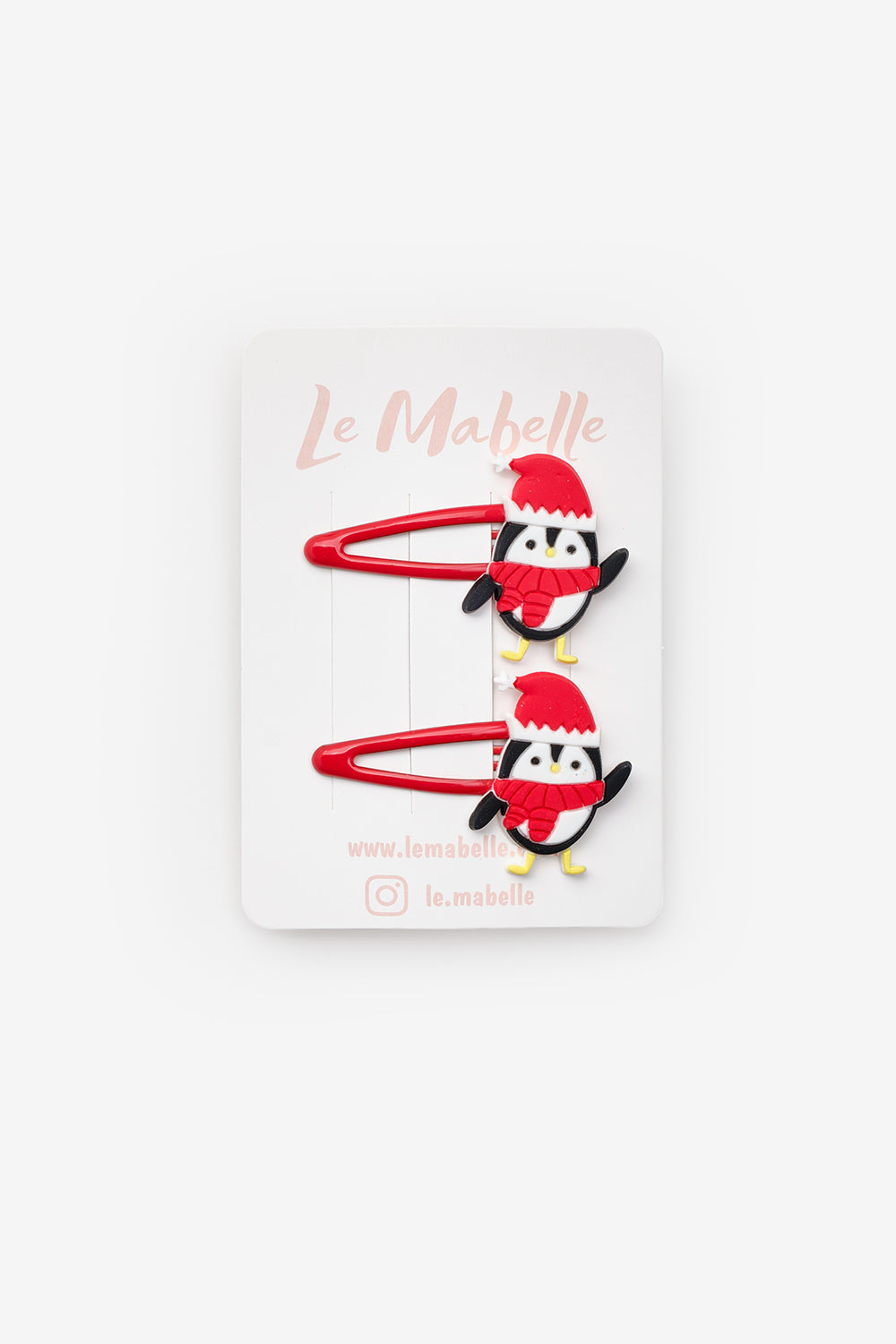 Beyaz Penguen Figürlü Kız Çocuk Yılbaşı Çıt Çıt Toka Set