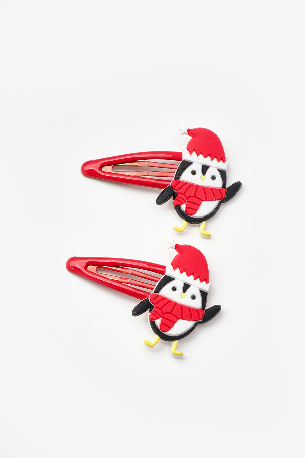 Beyaz Penguen Figürlü Kız Çocuk Yılbaşı Çıt Çıt Toka Set