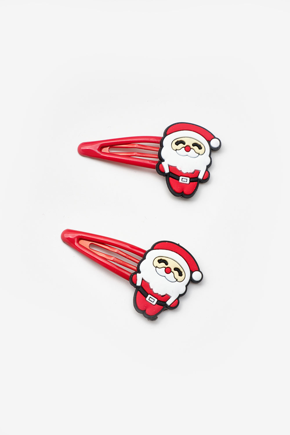 Kırmızı Noel Baba Figürlü Kız Çocuk Yılbaşı Çıt Çıt Toka Set