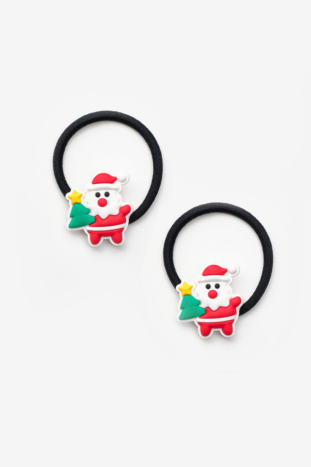 Çok Renkli Noel Baba Figürlü Kız Çocuk Yılbaşı Lastik Toka Set