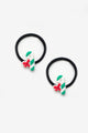White Candy Cane Figured Girl's New Year Elastic Hair Band Set