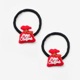 Kırmızı Çanta Figürlü Kız Çocuk Yılbaşı Lastik Toka Set