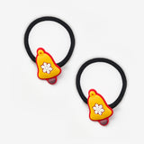 Sarı Çan Figürlü Kız Çocuk Yılbaşı Lastik Toka Set