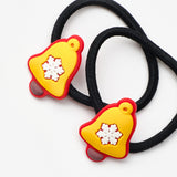 Sarı Çan Figürlü Kız Çocuk Yılbaşı Lastik Toka Set