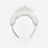 Beyaz  Tüylü Yıldız Figürlü Kız Çocuk Taç