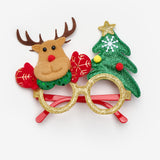 Çok Renkli  Çam Ağacı ve Geyik Figürlü Yılbaşı Parti Gözlüğü