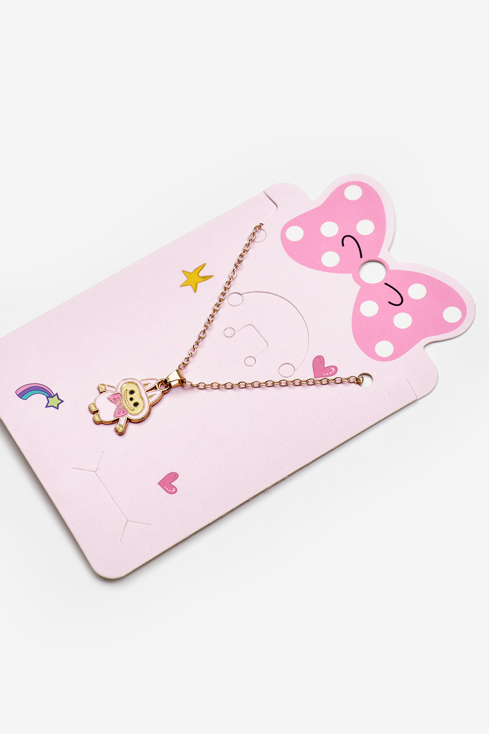 Pembe  Oyuncak Figürlü Kız Çocuk Kolye