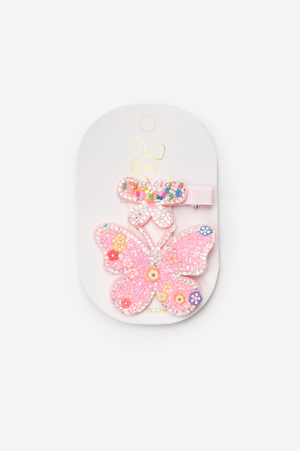 Pembe  Pullu Kelebek İkili Kız Çocuk Klips Toka Set